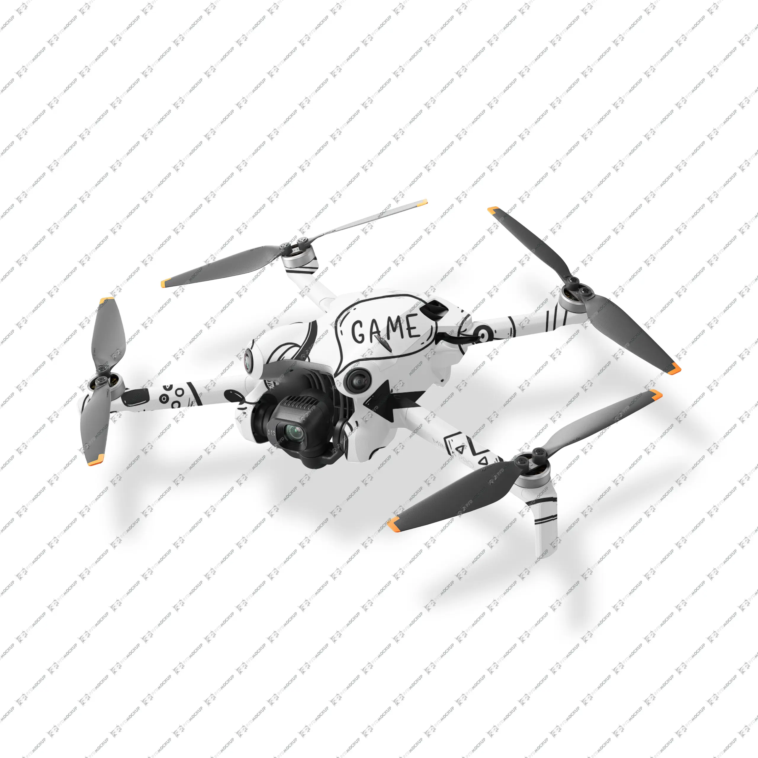 DJI Mini 4 Pro Fly Skin PSD Mockup